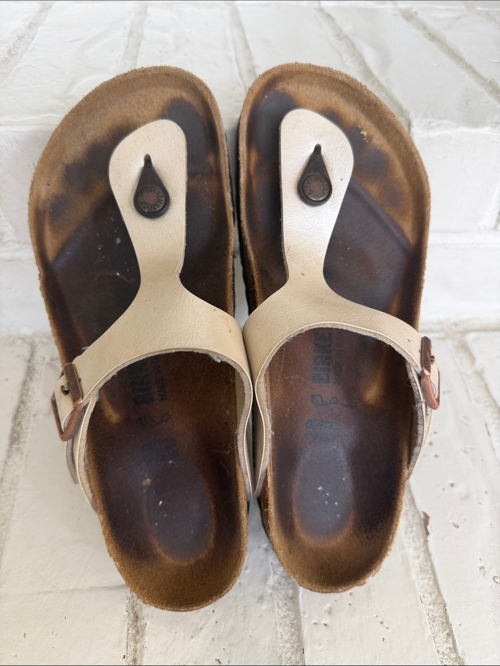 Birkenstock Women's Leather Thong Sandals with Adjustable Buckle